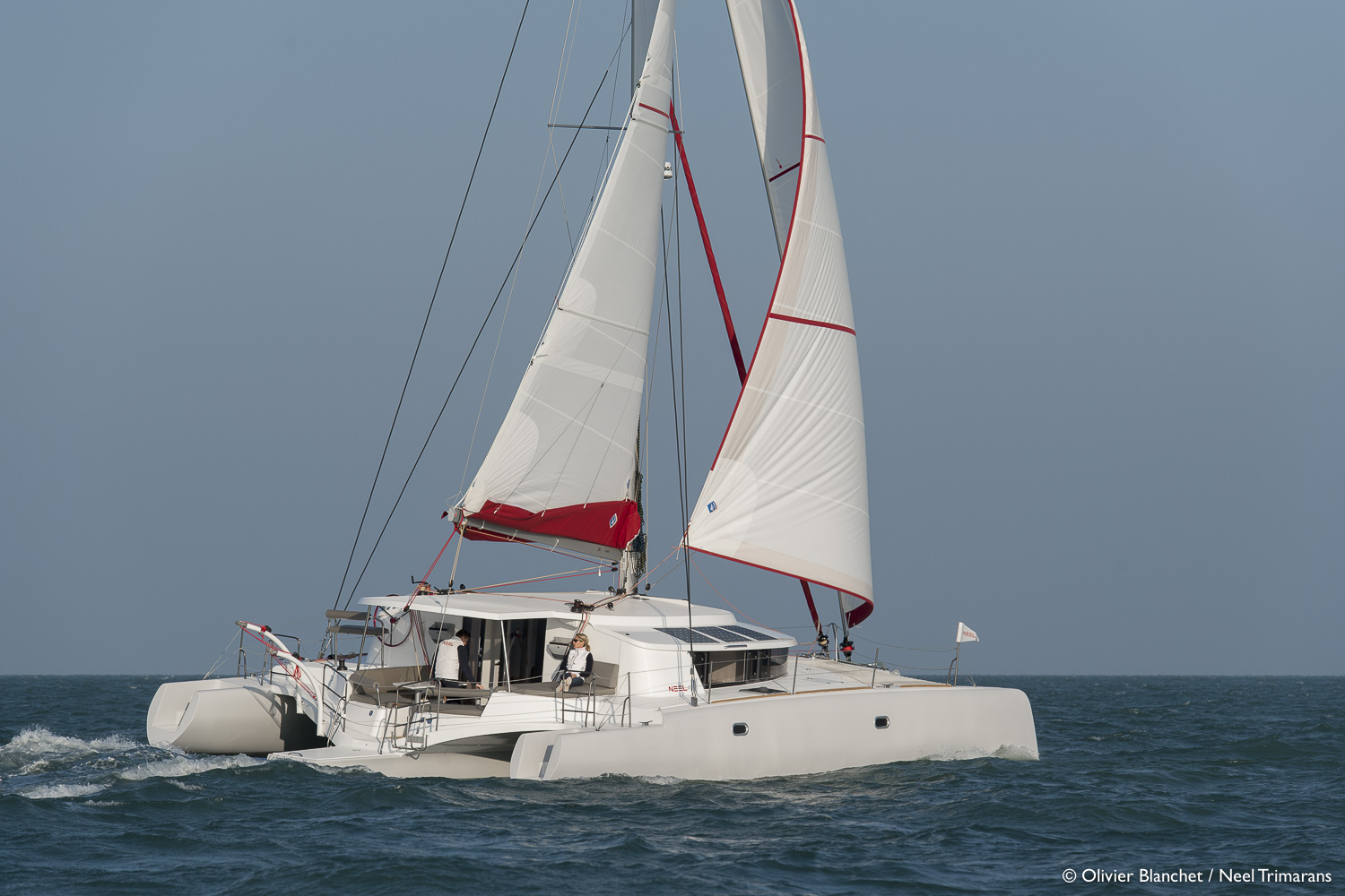 Banque Images Navigation Neel 45 Evolution - Neel Trimarans au large de La Rochelle