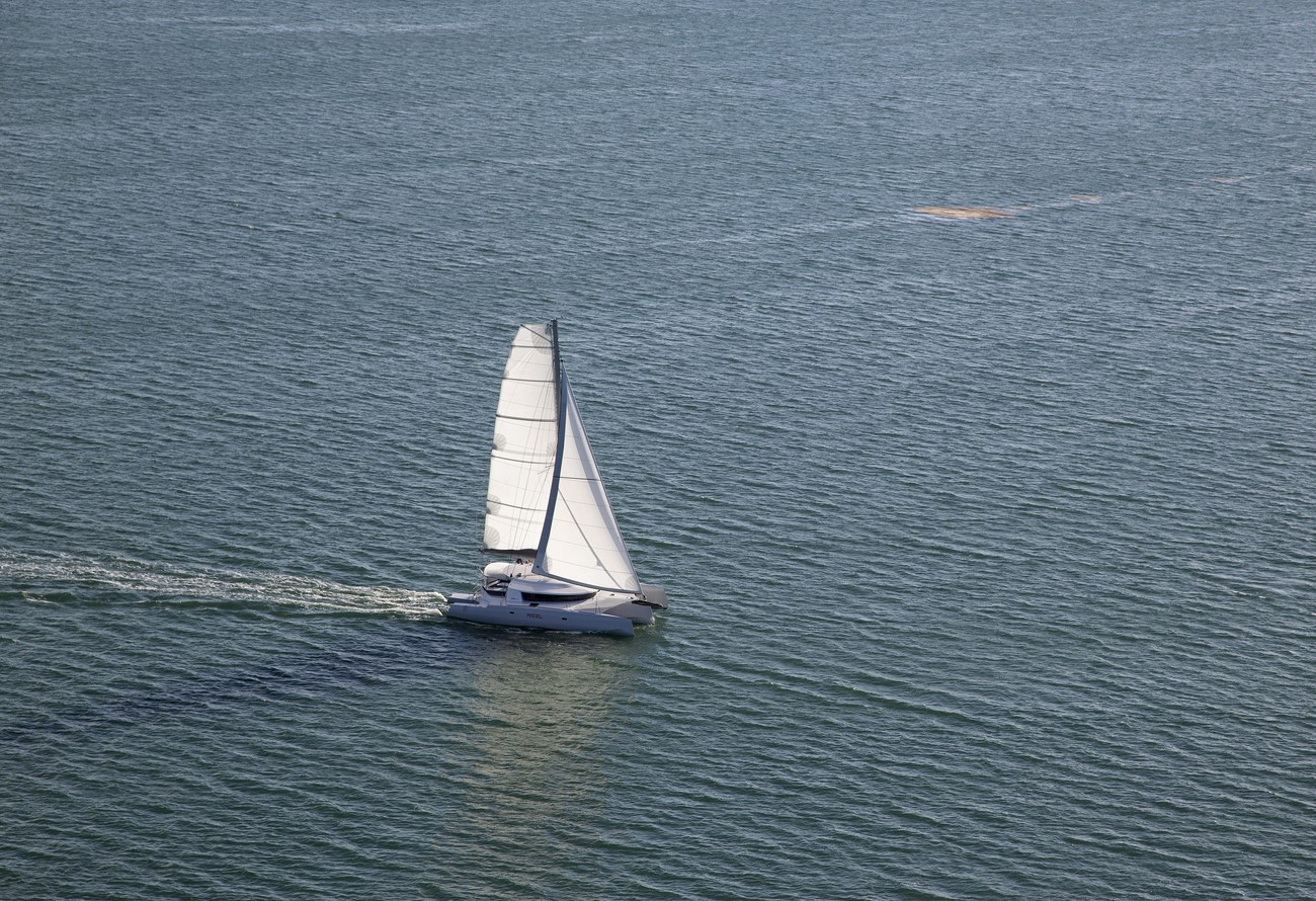 Neel trimaran sailing in Miami, FL.